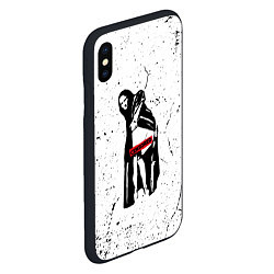 Чехол iPhone XS Max матовый Banksy Mona Lisa Бэнкси, цвет: 3D-черный — фото 2