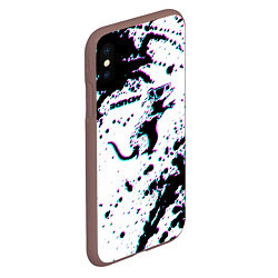 Чехол iPhone XS Max матовый BANKSY БЭНКСИ крыса в очках глитч, цвет: 3D-коричневый — фото 2