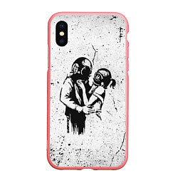 Чехол iPhone XS Max матовый BANKSY БЭНКСИ космос