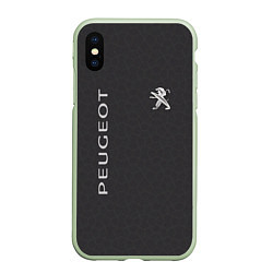 Чехол iPhone XS Max матовый Peugeot пежо, цвет: 3D-салатовый