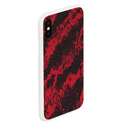 Чехол iPhone XS Max матовый КРАСНАЯ ГРЯЗЬ RED GRUNGE, цвет: 3D-белый — фото 2