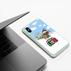 Чехол iPhone XS Max матовый Toca Life Sky, цвет: 3D-салатовый — фото 2