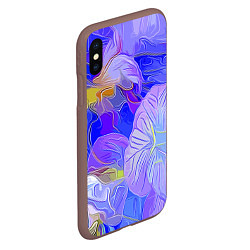 Чехол iPhone XS Max матовый Fashion flowers pattern, цвет: 3D-коричневый — фото 2