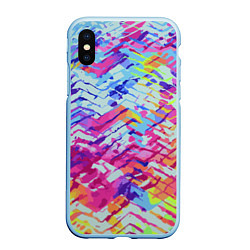 Чехол iPhone XS Max матовый Color vanguard pattern, цвет: 3D-голубой