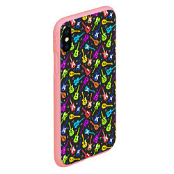 Чехол iPhone XS Max матовый Разноцветные Гитары, цвет: 3D-баблгам — фото 2