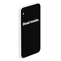 Чехол iPhone XS Max матовый Dead Inside Надпись, цвет: 3D-белый — фото 2