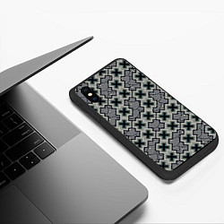 Чехол iPhone XS Max матовый Круги и крестики, цвет: 3D-черный — фото 2