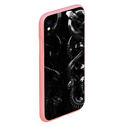 Чехол iPhone XS Max матовый Змеиный Паттерн Snake Black, цвет: 3D-баблгам — фото 2