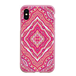 Чехол iPhone XS Max матовый Абстракция Узор розового цвета, цвет: 3D-розовый