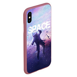 Чехол iPhone XS Max матовый Space walk, цвет: 3D-малиновый — фото 2
