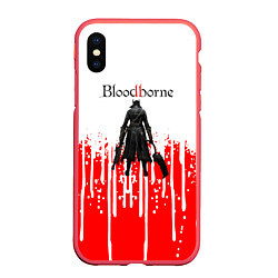 Чехол iPhone XS Max матовый BLOODBORNE потеки красок, цвет: 3D-красный