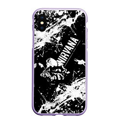 Чехол iPhone XS Max матовый NIRVANA краска, цвет: 3D-светло-сиреневый