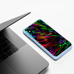 Чехол iPhone XS Max матовый Neon pattern Vanguard, цвет: 3D-голубой — фото 2