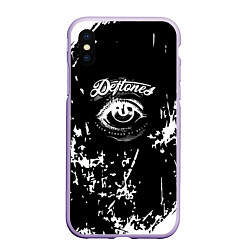 Чехол iPhone XS Max матовый Deftones - глаз, цвет: 3D-светло-сиреневый