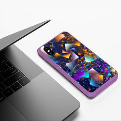 Чехол iPhone XS Max матовый Expressive pattern Vanguard, цвет: 3D-фиолетовый — фото 2