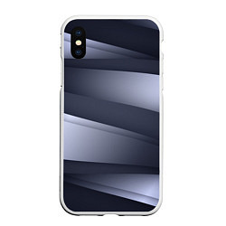 Чехол iPhone XS Max матовый Серо-белая Волна, цвет: 3D-белый