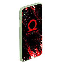 Чехол iPhone XS Max матовый God of war брызги, цвет: 3D-салатовый — фото 2