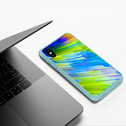 Чехол iPhone XS Max матовый Color vanguard pattern Raster, цвет: 3D-мятный — фото 2