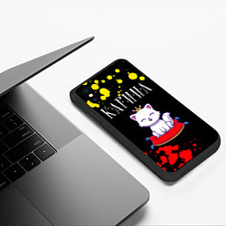 Чехол iPhone XS Max матовый Карина - КОШКА - Краска, цвет: 3D-черный — фото 2