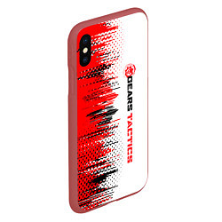 Чехол iPhone XS Max матовый GEARS TACTICS texture, цвет: 3D-красный — фото 2