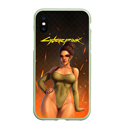 Чехол iPhone XS Max матовый Панам Cyberpunk 2077