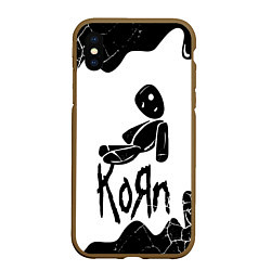 Чехол iPhone XS Max матовый Korn потёки, цвет: 3D-коричневый