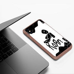 Чехол iPhone XS Max матовый Korn потёки, цвет: 3D-коричневый — фото 2