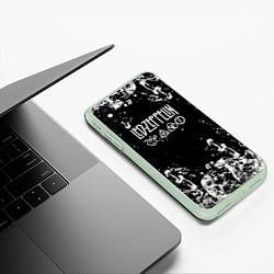 Чехол iPhone XS Max матовый LED ZEPPELIN texture вода, цвет: 3D-салатовый — фото 2