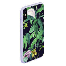 Чехол iPhone XS Max матовый Цветы Ботанические, цвет: 3D-светло-сиреневый — фото 2