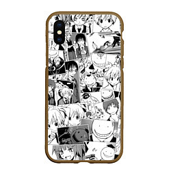 Чехол iPhone XS Max матовый Ansatsu kyoshitsu pattern, цвет: 3D-коричневый