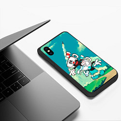 Чехол iPhone XS Max матовый 2 Чашечки Cuphead, цвет: 3D-черный — фото 2