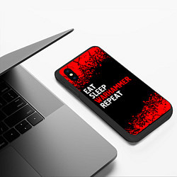 Чехол iPhone XS Max матовый Eat Sleep Warhammer Repeat - Спрей, цвет: 3D-черный — фото 2