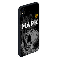 Чехол iPhone XS Max матовый Марк Россия Медведь, цвет: 3D-черный — фото 2