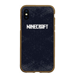 Чехол iPhone XS Max матовый Майнкрафт MineCraft текстура, цвет: 3D-коричневый