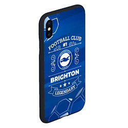 Чехол iPhone XS Max матовый Brighton FC 1, цвет: 3D-черный — фото 2