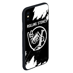 Чехол iPhone XS Max матовый Rolling Stones - КОТ - Краска, цвет: 3D-черный — фото 2