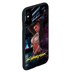 Чехол iPhone XS Max матовый Girl Vi cyberpunk2077, цвет: 3D-черный — фото 2