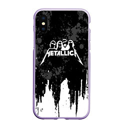 Чехол iPhone XS Max матовый Metallica музыканты, цвет: 3D-светло-сиреневый