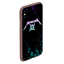 Чехол iPhone XS Max матовый Metallica металлика neon, цвет: 3D-коричневый — фото 2