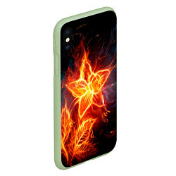 Чехол iPhone XS Max матовый Flower Neon Fashion 2035 Flame, цвет: 3D-салатовый — фото 2