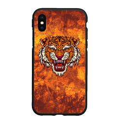 Чехол iPhone XS Max матовый Пустынный тигр, цвет: 3D-черный