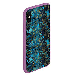 Чехол iPhone XS Max матовый Blue Abstract Узоры, цвет: 3D-фиолетовый — фото 2