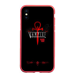 Чехол iPhone XS Max матовый BloodHunt, цвет: 3D-красный