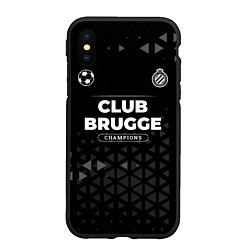 Чехол iPhone XS Max матовый Club Brugge Форма Champions, цвет: 3D-черный