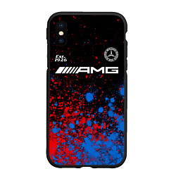 Чехол iPhone XS Max матовый МЕРСЕДЕС AMG Est 1926 Краска, цвет: 3D-черный