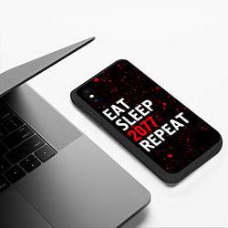 Чехол iPhone XS Max матовый Eat Sleep 2077 Repeat Краска, цвет: 3D-черный — фото 2