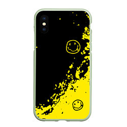 Чехол iPhone XS Max матовый Nirvana смайл, цвет: 3D-салатовый