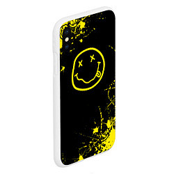 Чехол iPhone XS Max матовый Nirvana texture смайл, цвет: 3D-белый — фото 2