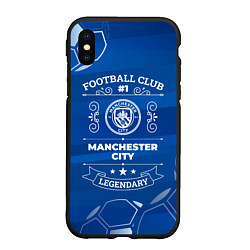 Чехол iPhone XS Max матовый Manchester City FC 1, цвет: 3D-черный