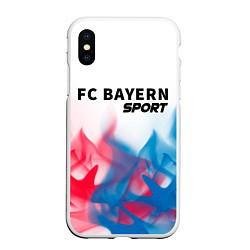 Чехол iPhone XS Max матовый БАВАРИЯ Sport Пламя, цвет: 3D-белый